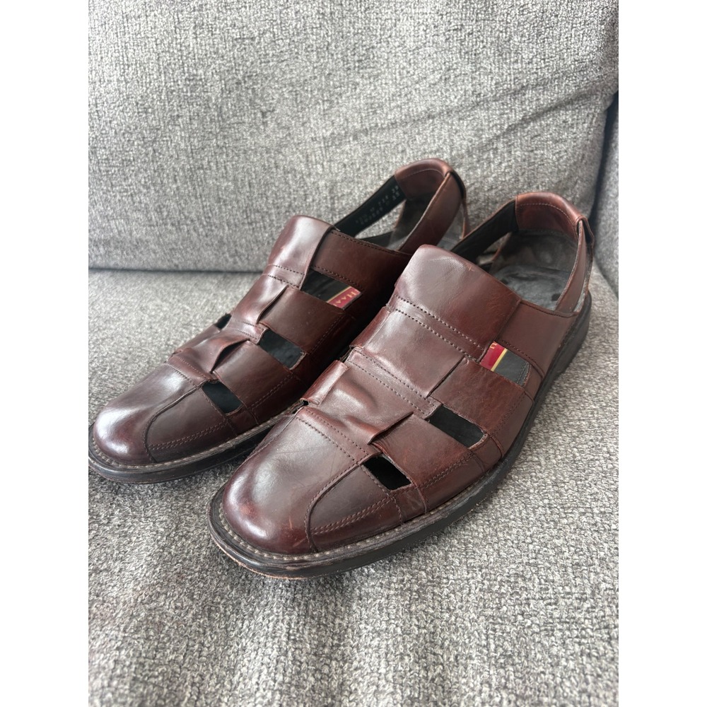 Cole Haan Mens Brown Leather Fisherman Sandals Size 10.5 M C03569